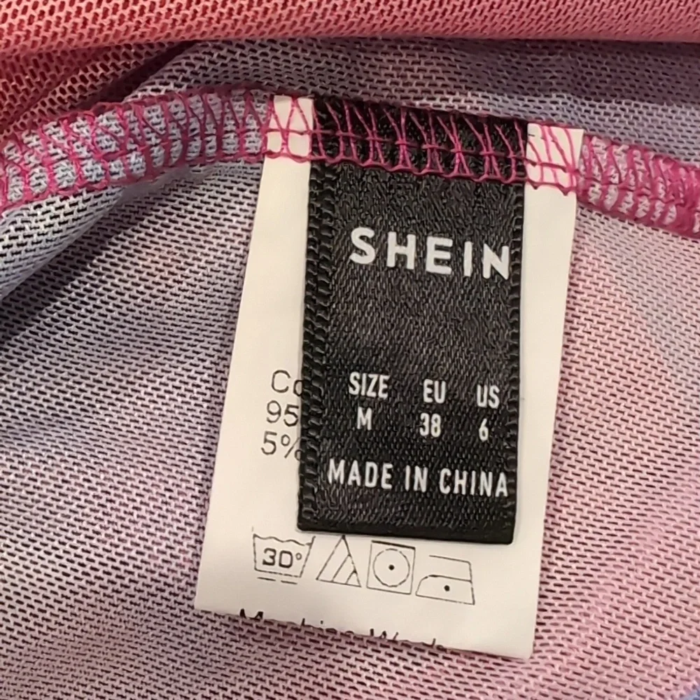 SHEIN Sheer Mesh Blue And Pink Tie Dye Slit Side Criss Cross Strap Mini Coverup